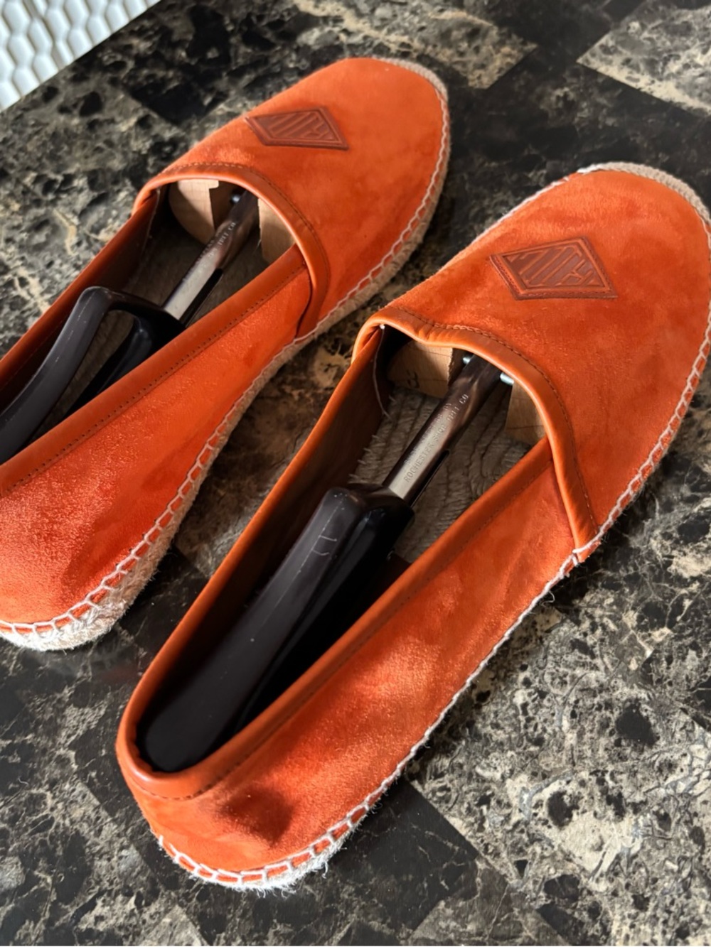 Men’s Ralph Lauren Purple Label Bow Detail Suede Espadrilles sz 11 (orange) - Picture 3 of 12